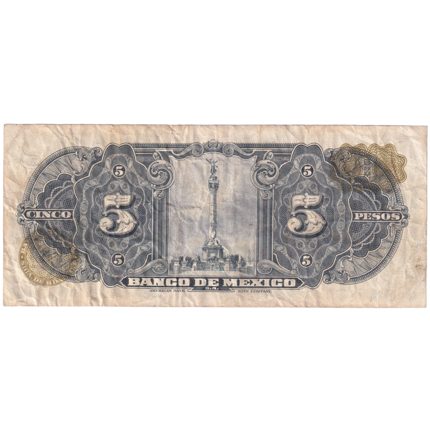 Mexico 1959 5 Pesos F L415385 Banknote
