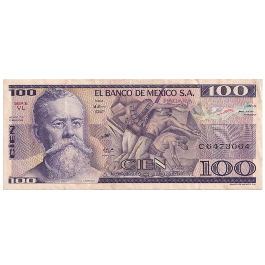 Mexico 1982 100 Pesos UNC C6473064 Banknote