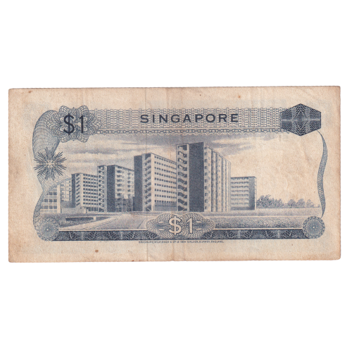 Singapore 1972 1 Dollar F A/51 942457 Banknote