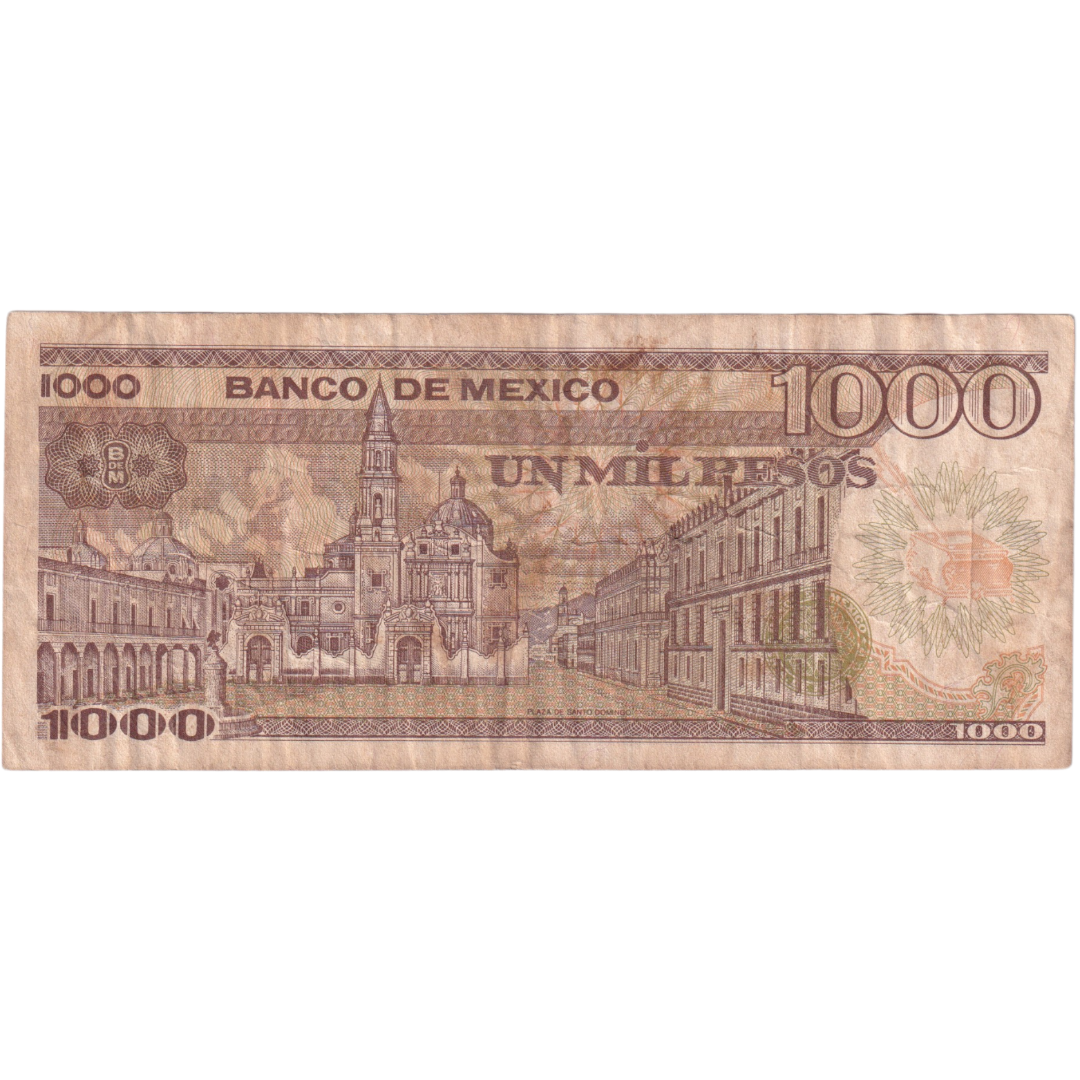 Mexico 1985 1000 Pesos F B 0307300 Banknote