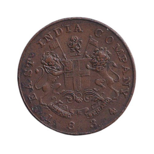 East india Company 1834 1/2 Anna F Coin