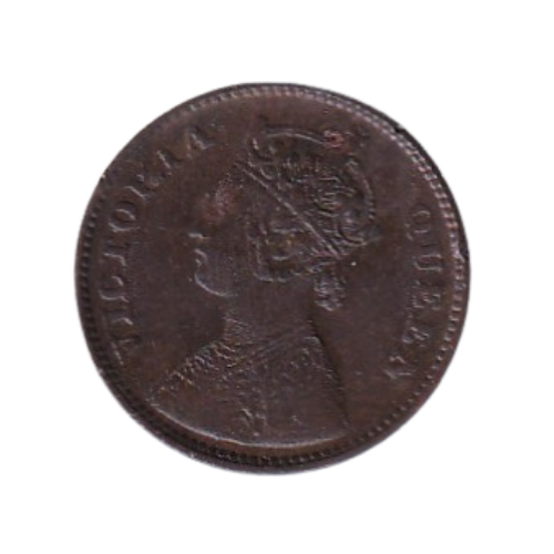 India 1862 1/2 Pice VF Victoria Queen Coin