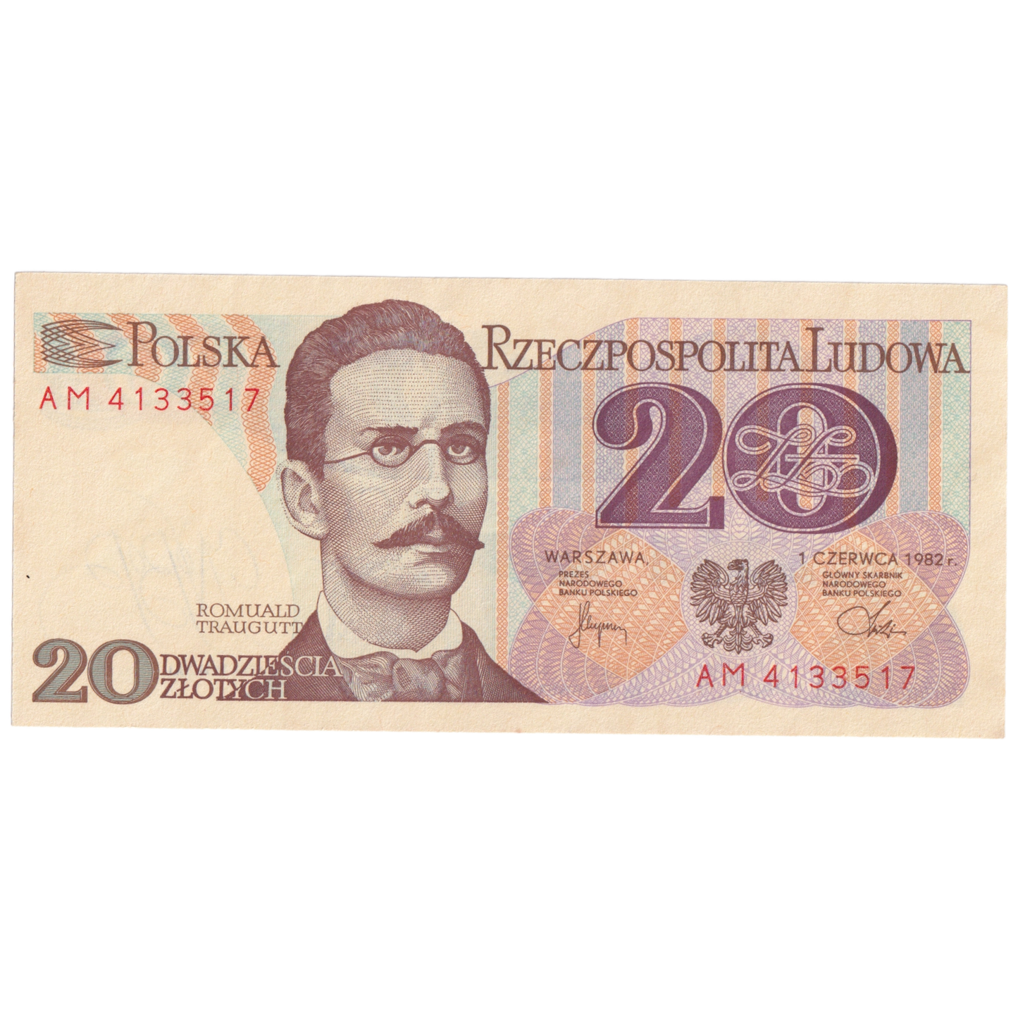Poland 1982 20 Zlotych UNC AM 4133517 Banknote
