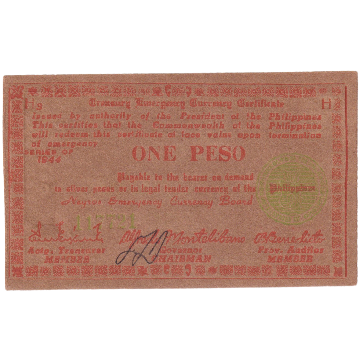 Philippines 1964 1 Peso G Banknote