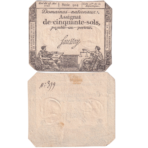 France 1793 50 Solos F Banknote