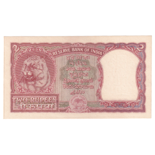 India 1951 2 Rupees VF A34 337259 Banknote