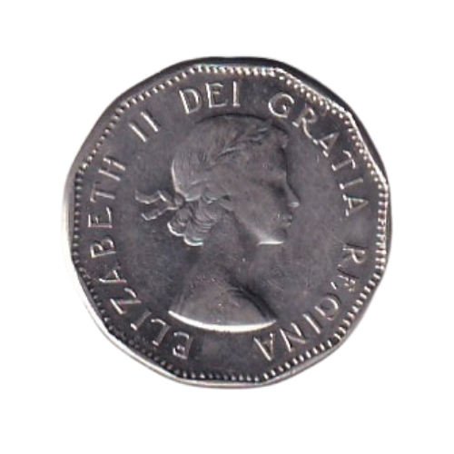 Canada 1962 5 Cents XF Queen Elizabeth II "Doubled Date" Error Coin