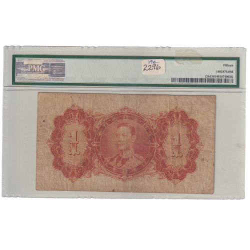 British Guiana 1938 1 Dollar (PMG Certificate 15 Choice Fine) F/6 11525 Banknote