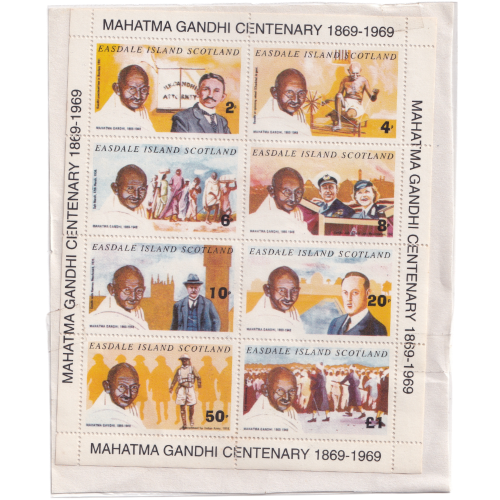 Easdale Island Scotland 1869 - 1969 Mahatma Gandhi Centenary Stamps