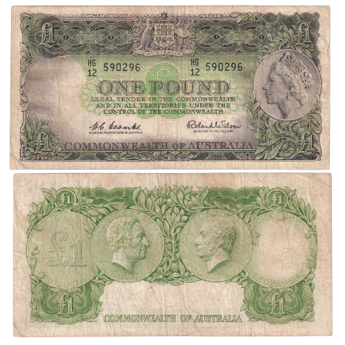 AUSTRALIA 1910 1 POUND F 590296 Banknote
