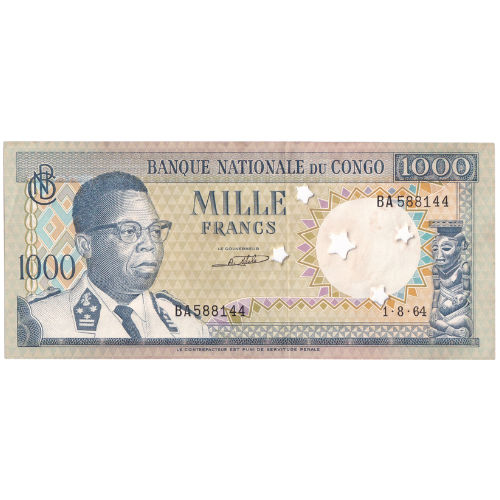 Congo 1964 1000 Francs BA 588144