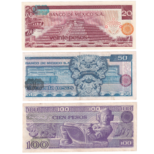 Mexico Set of 3 Notes Circulated