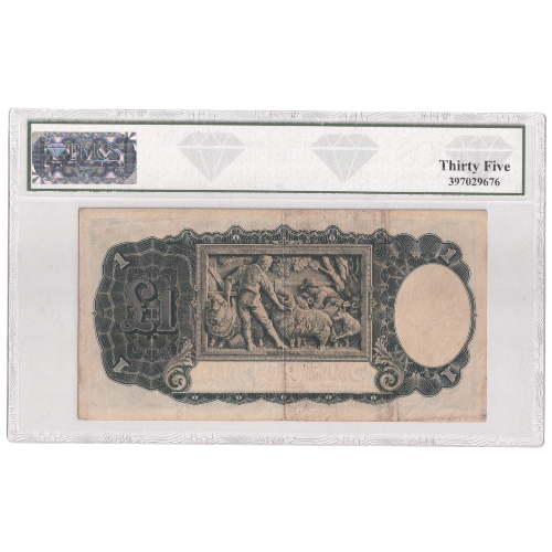Australia 1933–1938 1 Pound (PMCS Certificate 35 Very Fine) L/85 110271 Banknote