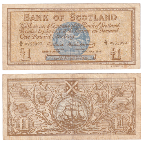 SCOTLAND 1965 1 POUND STERLING F A/N 0953992