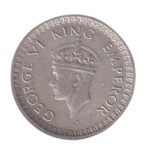 India 1943 1/2 Rupee VF George VI King Emperor Coin
