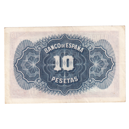 Spain 1935 10 Pesetas VF B0,555,902 Banknote