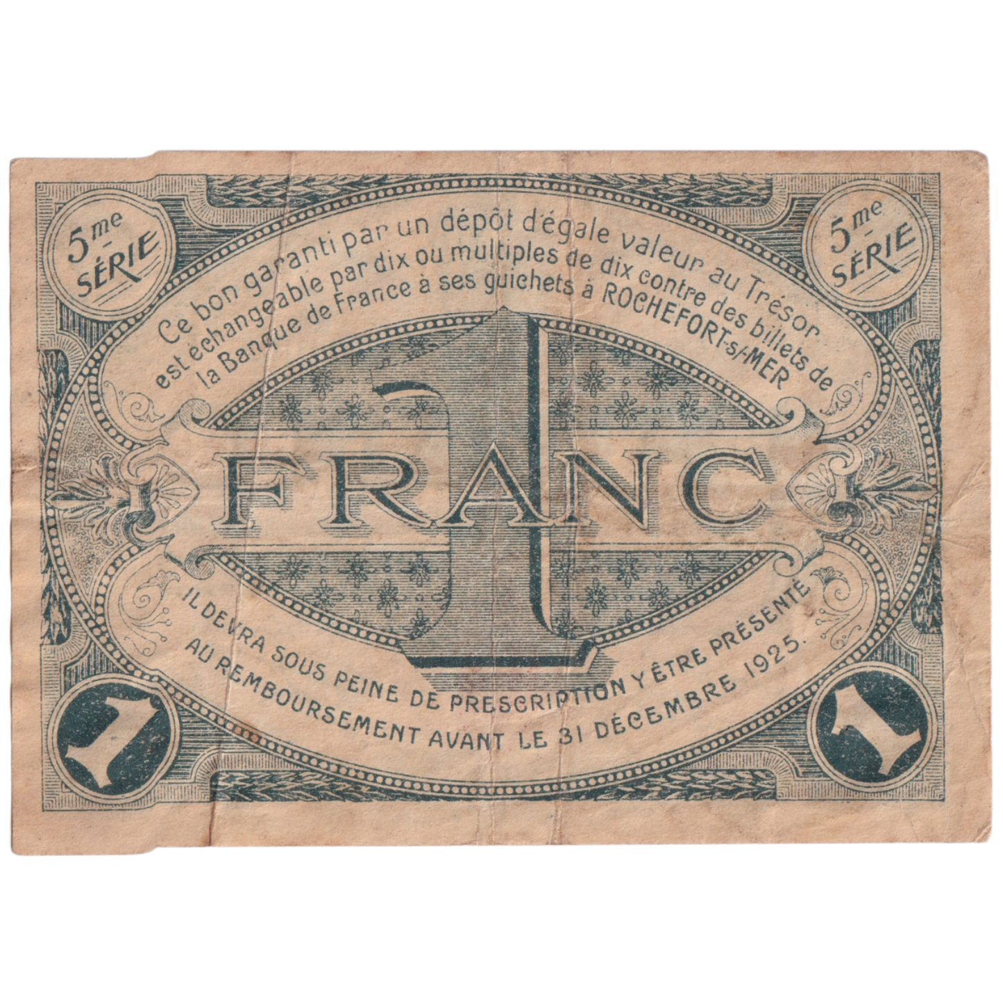 FRANCE 1920 1 FRANC EF 182313 Banknote