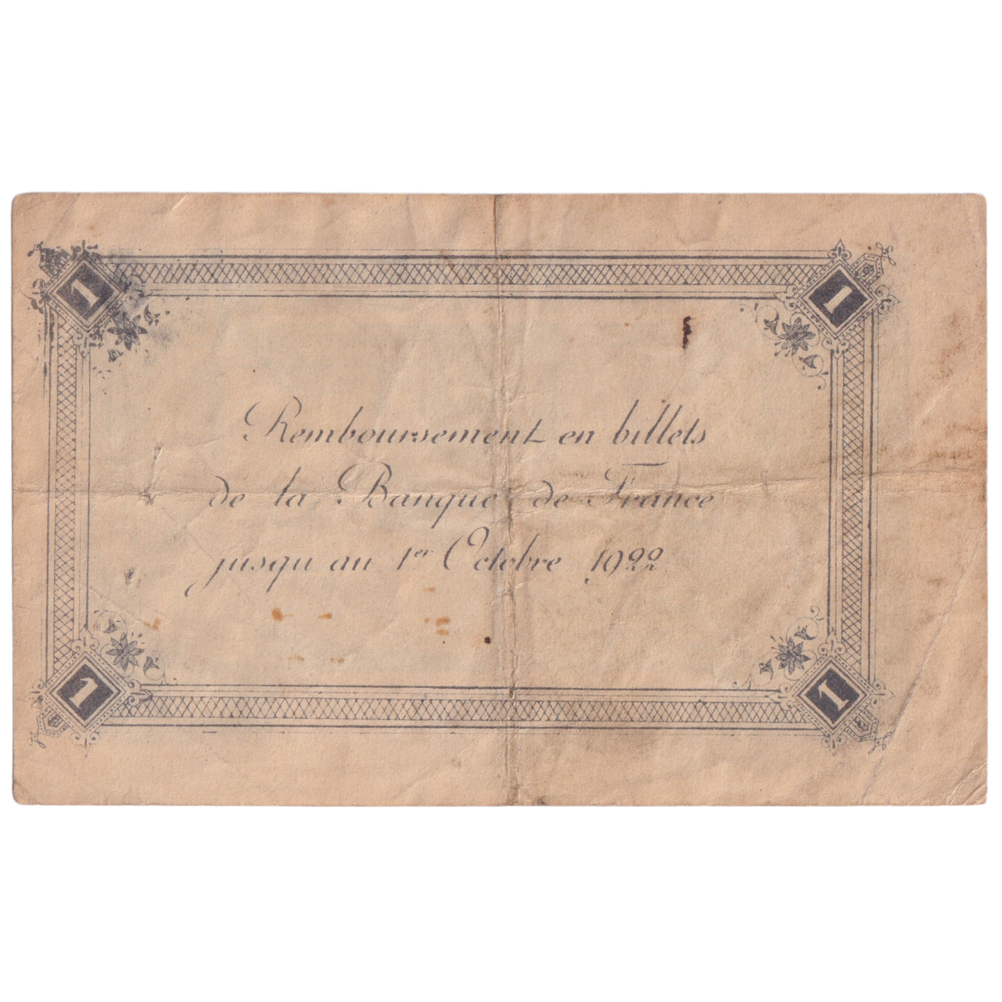 FRANCE 1922 50 CENTIMES VF 0,246,857 Banknote