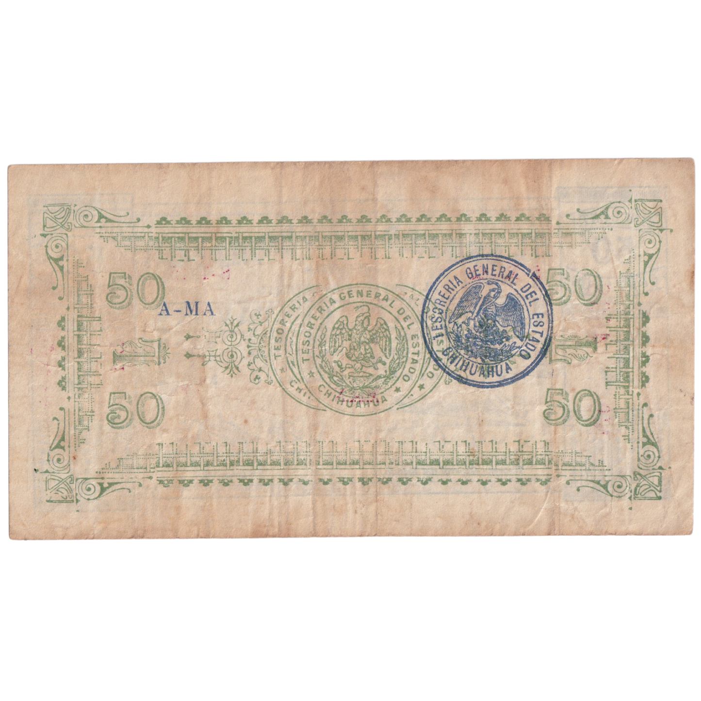 MEXICO 1910 50 CENTAVOS F 4698 Banknote