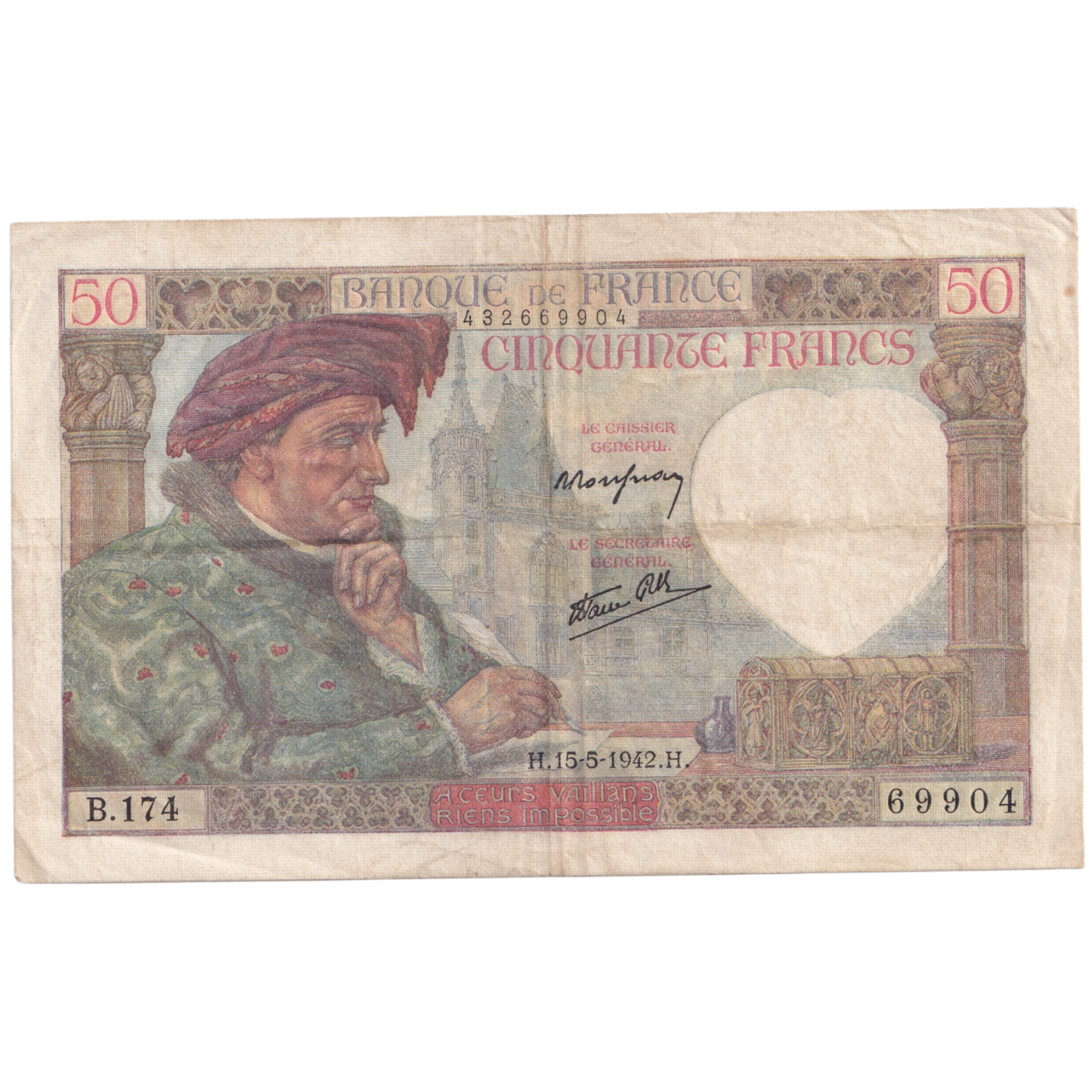 FRANCE 1942 50 FRANCS F B.174 69904 Banknote