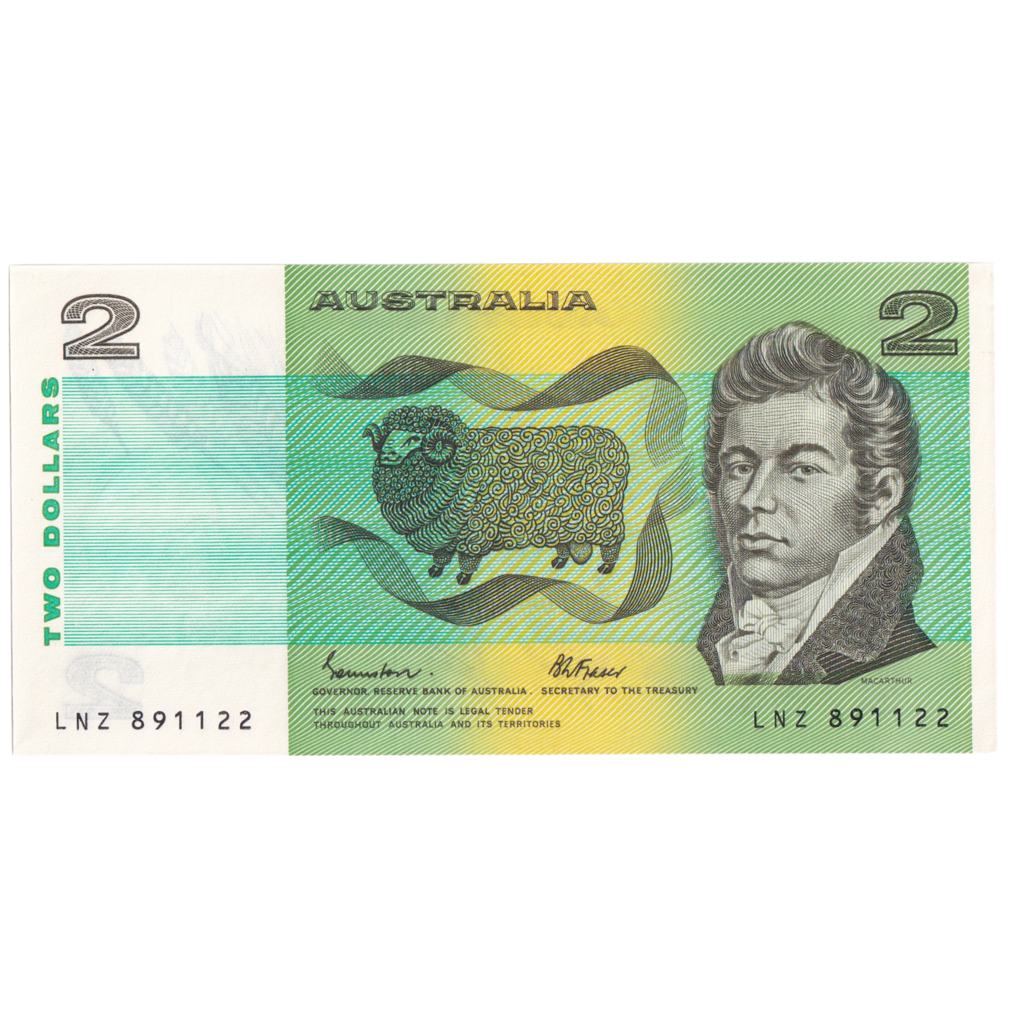 AUSTRALIA 1974-1985 2 DOLLARS UNC LNZ 891122 Banknote