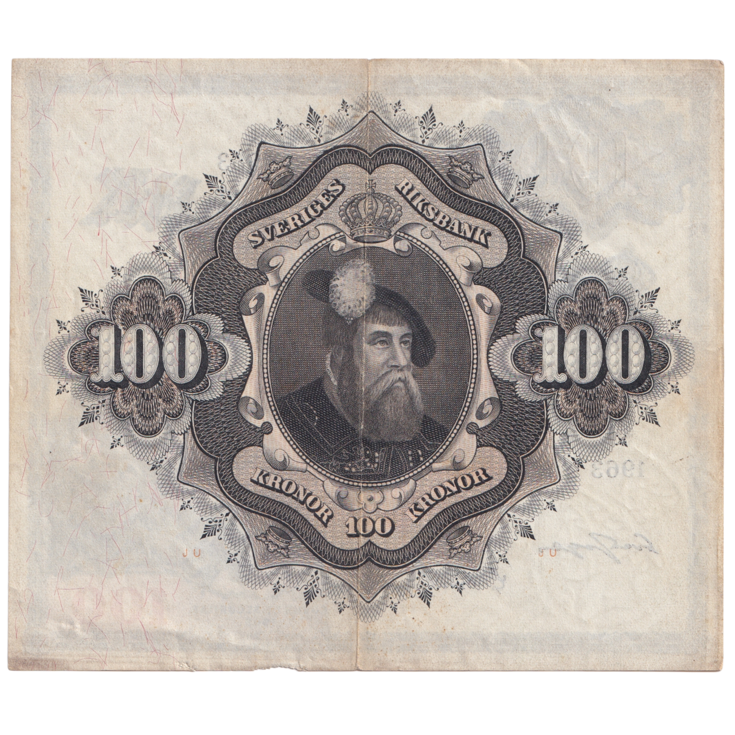 SWEDEN 1963 100 KRONOR AUNC R 061447 Banknote