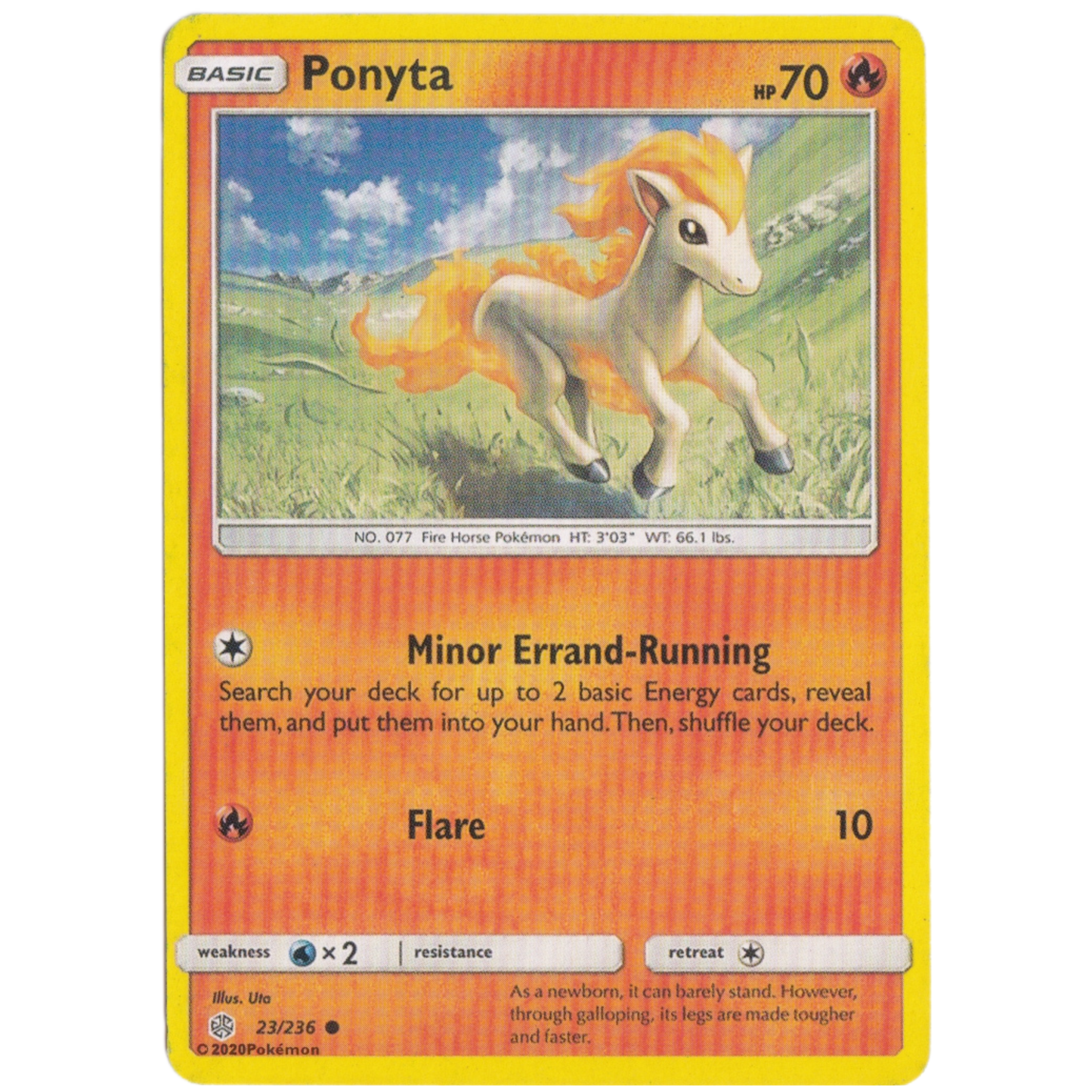 Pokemon basic ponyta hp 50 card