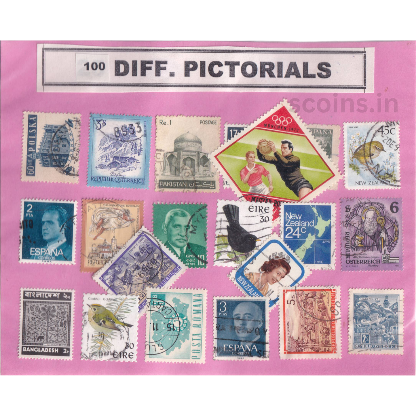 WORLD 100 DIFF PICTORIALS