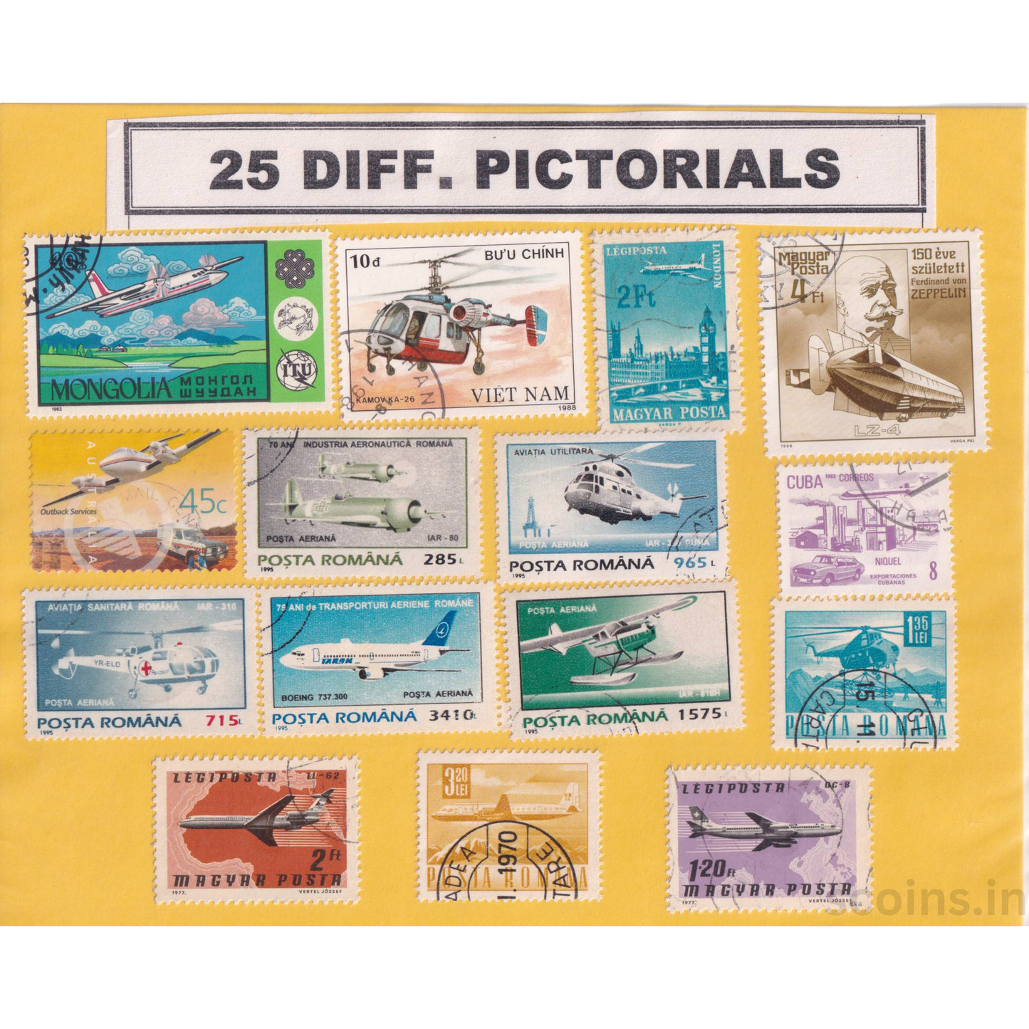 WORLD 25 DIFF PICTORIALS