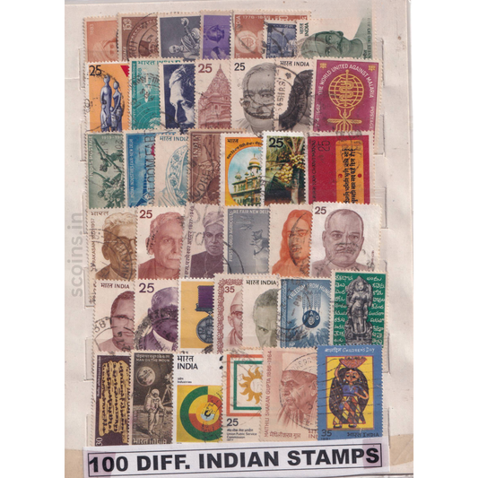 100 DIFF INDIAN STAMPS