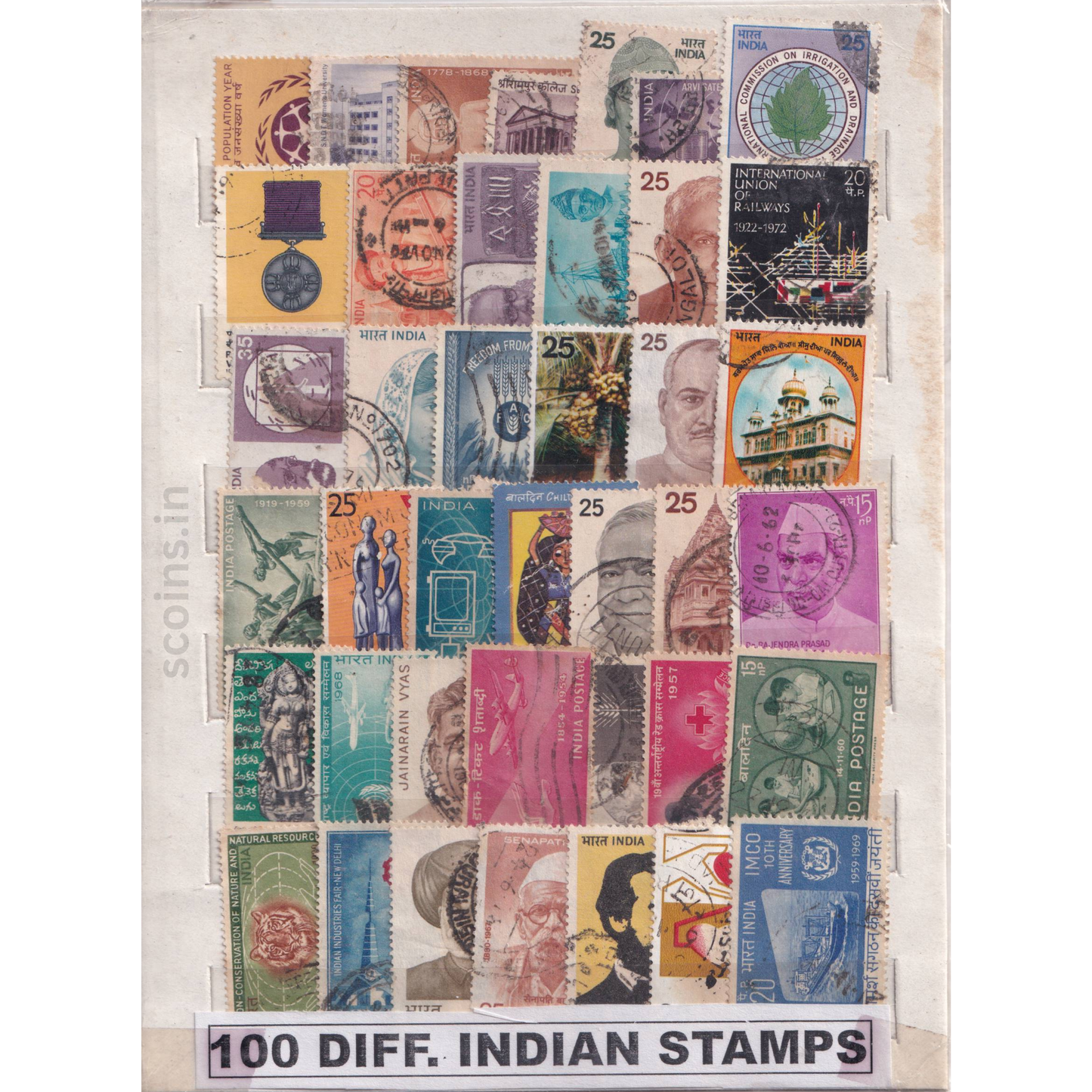 100 DIFF INDIAN STAMPS