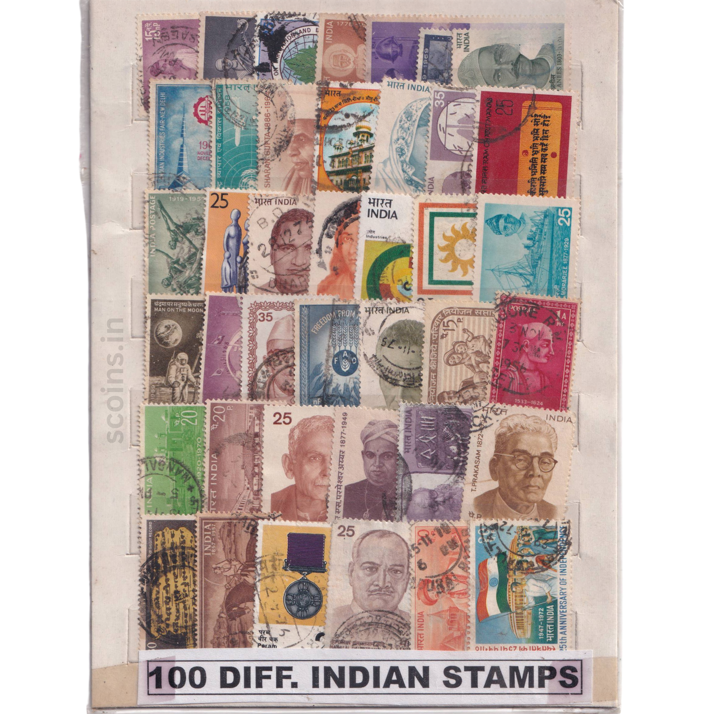 100 DIFF INDIAN STAMPS