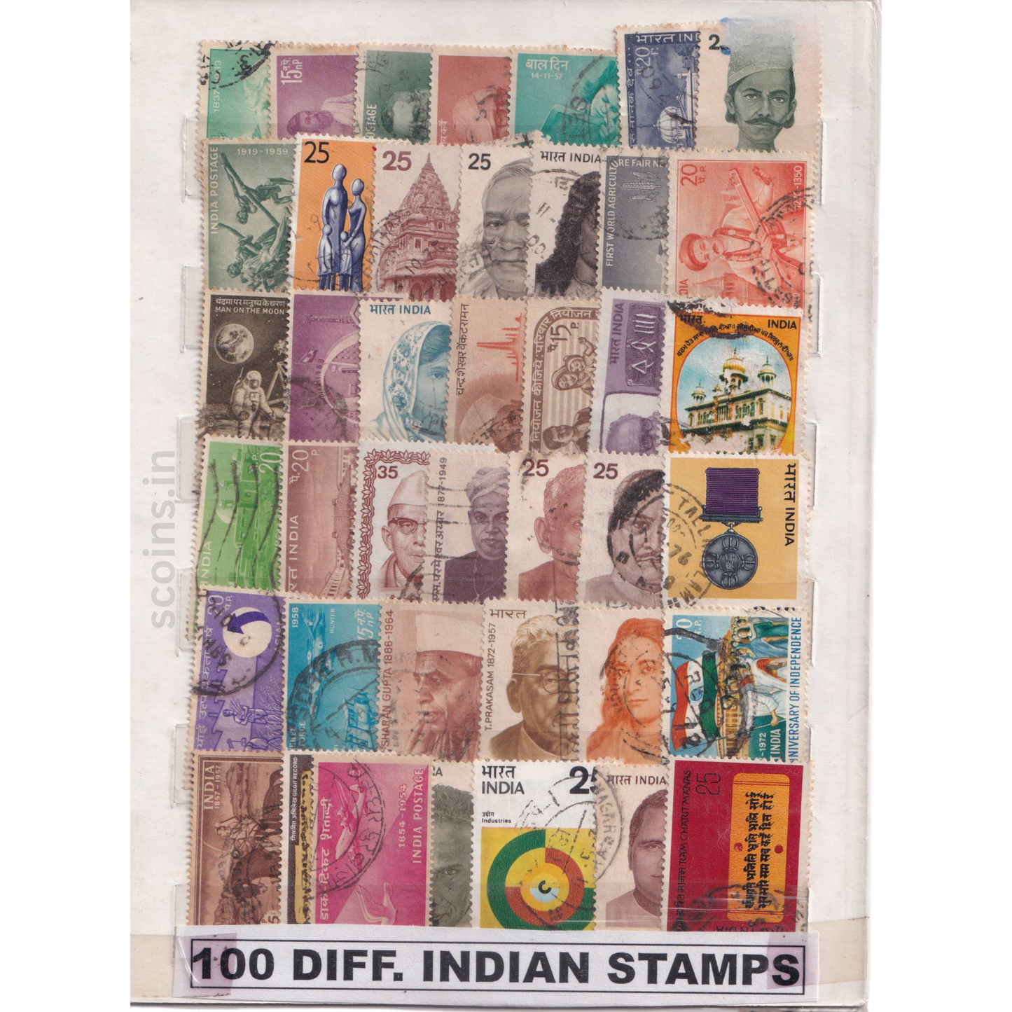 100 DIFF INDIAN STAMPS