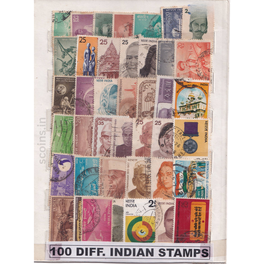 100 DIFF INDIAN STAMPS
