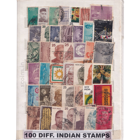100 DIFF INDIAN STAMPS