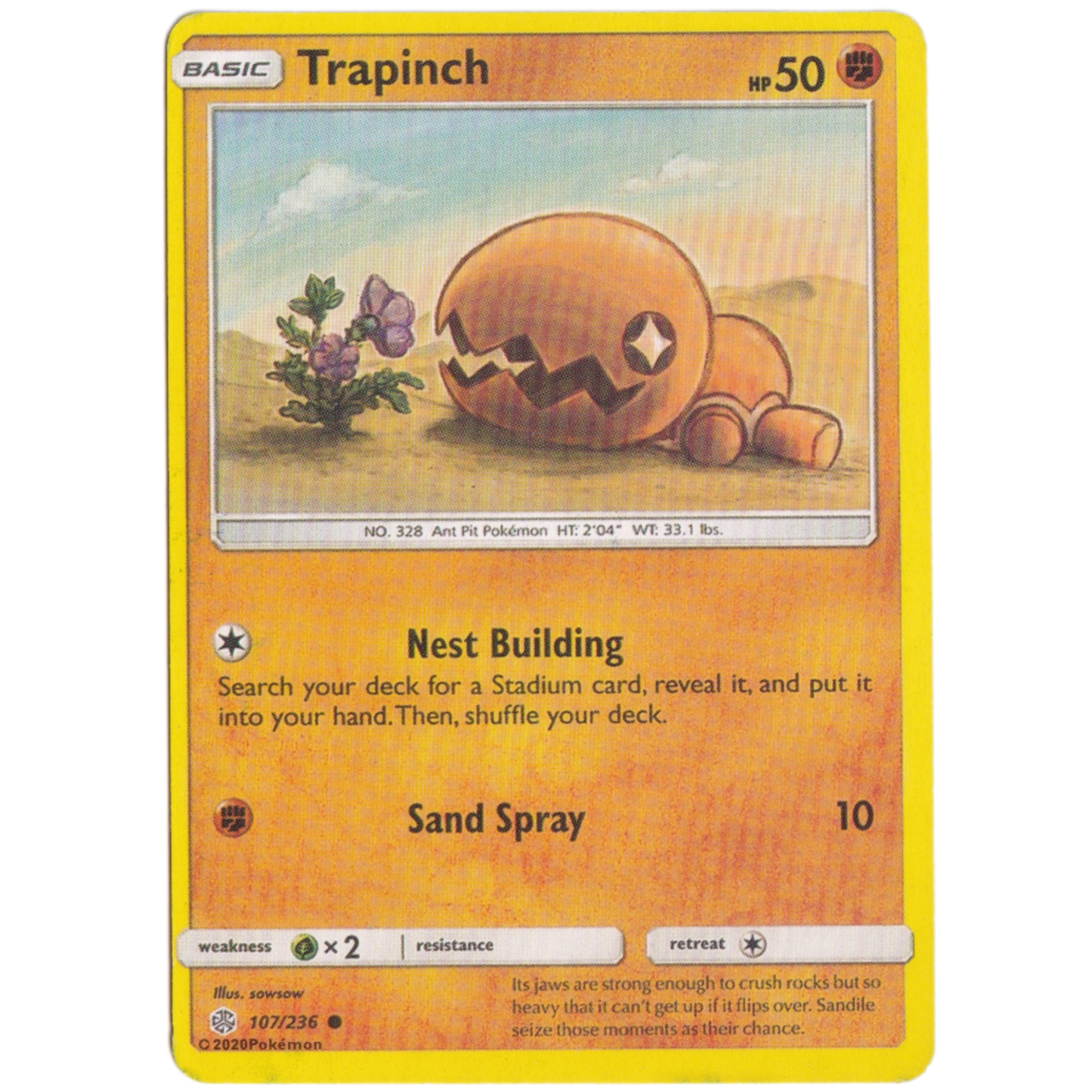 Pokemon Basic Trapinch hp 50 card