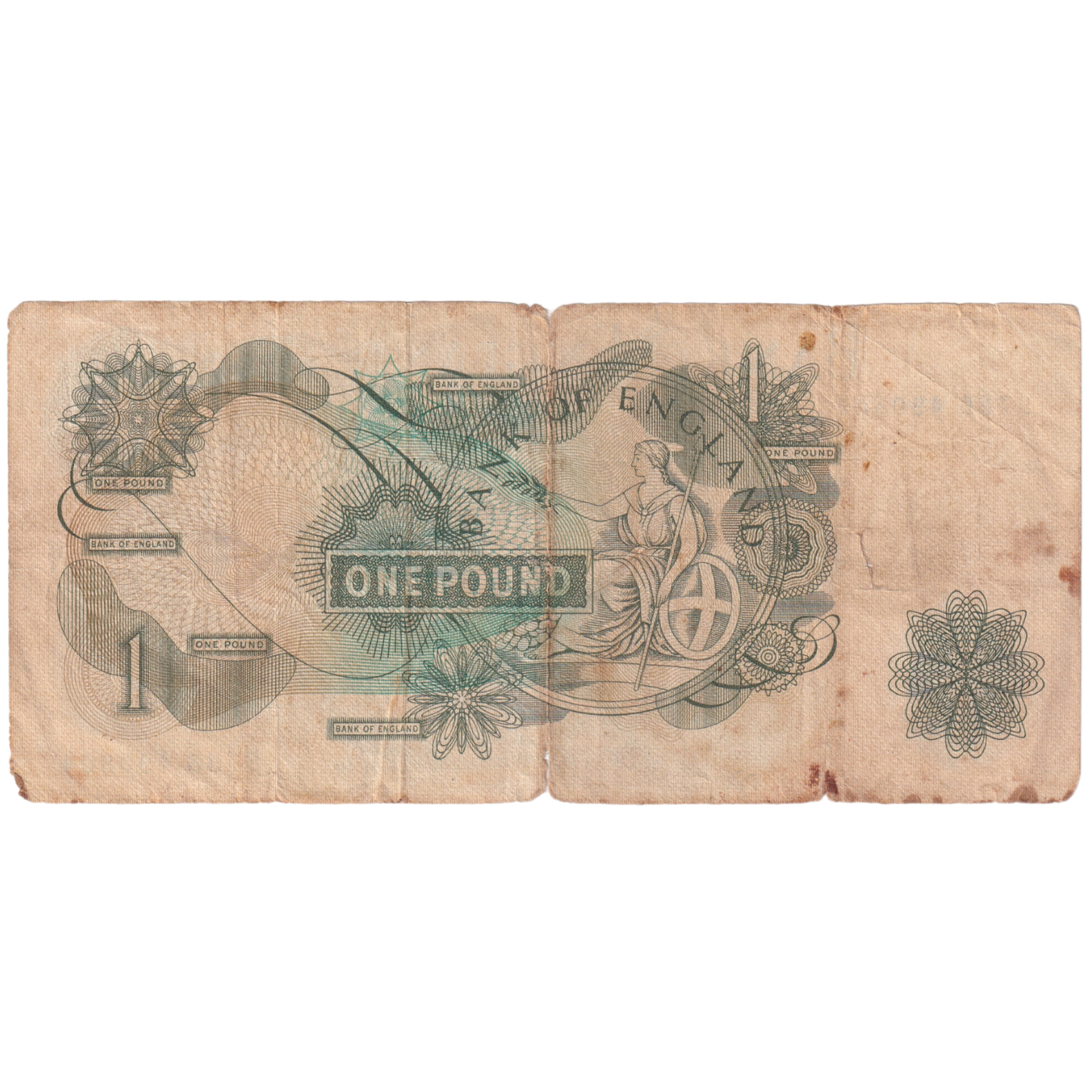 England 1960-1978 1 Pound F S78B 490804 Banknote