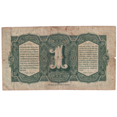 Netherlands 1943 1 Indie F AK044723 Banknote