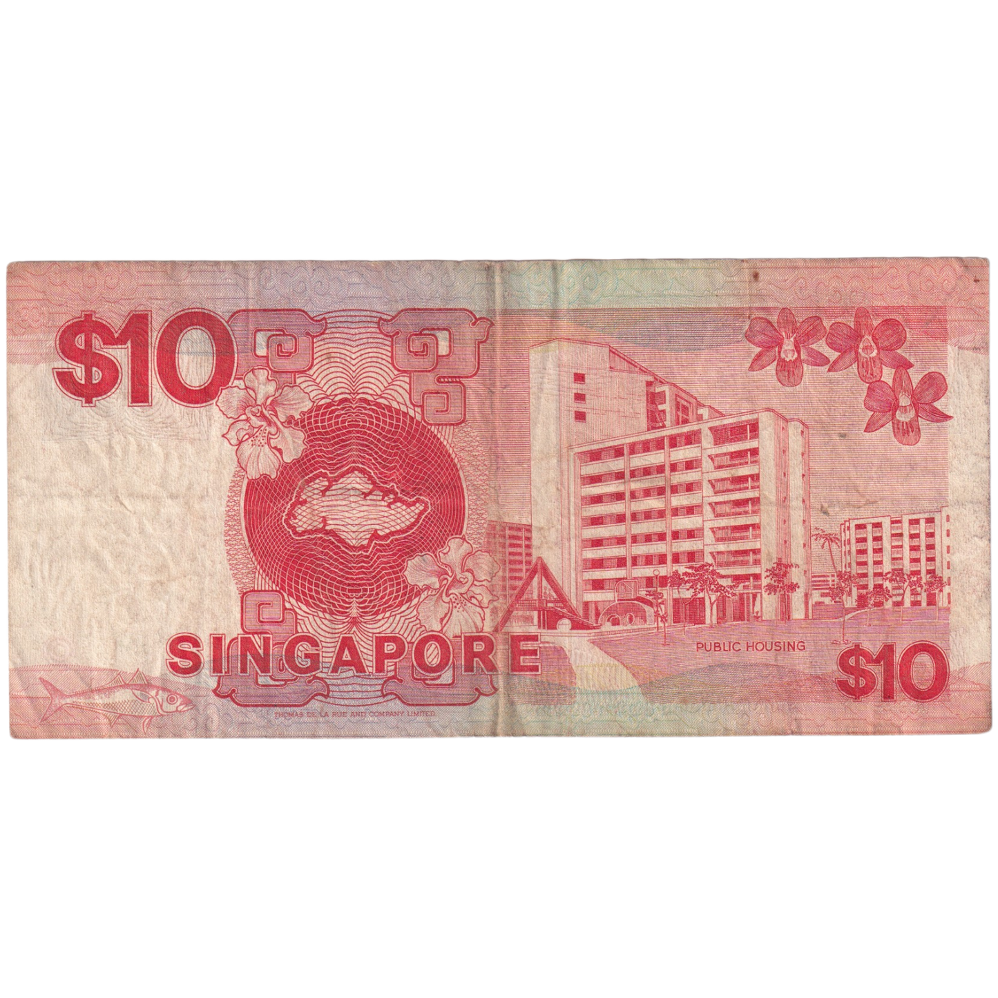 Singapore 1988 10 Dollars F A/40 307883 Banknote