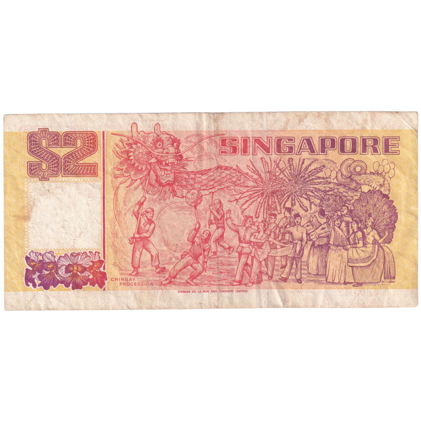 Singapore 1991 2 Dollars F AP164734 Banknote