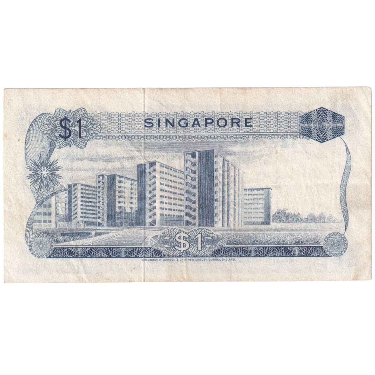 Singapore 1972 1 Dollar F E/7 113752 Banknote