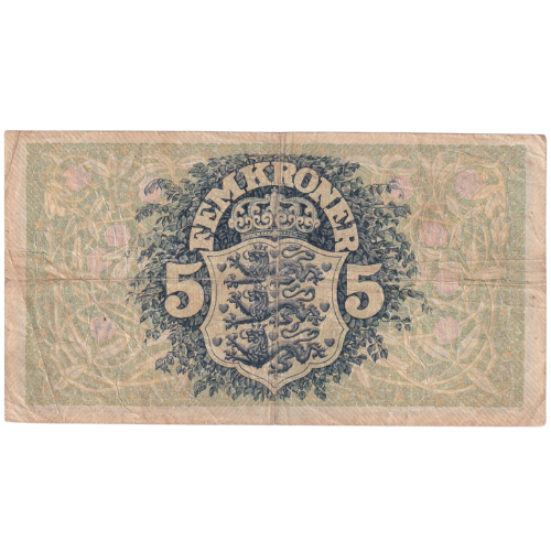 Denmark 1943 5 kroner F J 5871874 Banknote