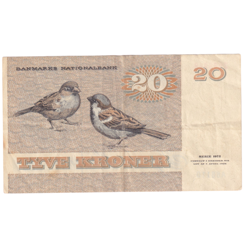 Denmark 1972 20 kroner F 2589948 Banknote