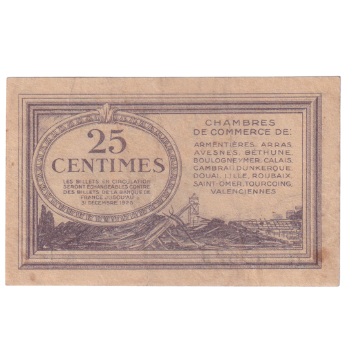 France 1925 25 Centimes F No 02629 Banknote