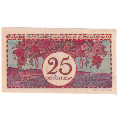 Chambers of Commerce 1918 25 Centimes F No 005649 Banknote