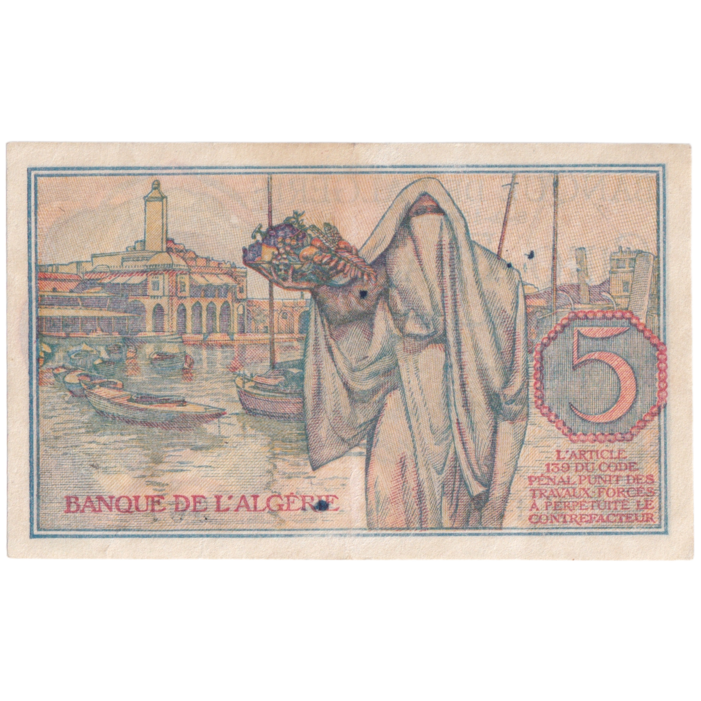 Algeria 1944 5 Francs M 123 507