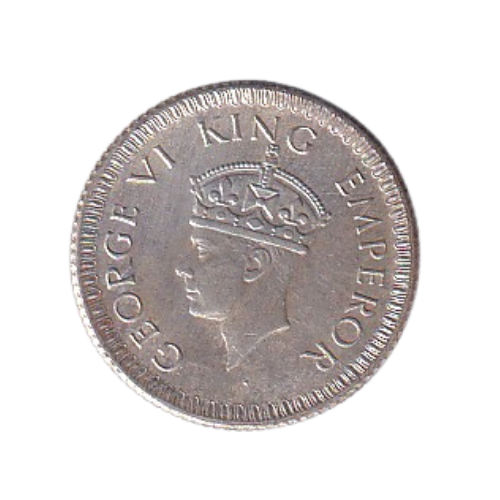 Indian 1942 1/4 Rupees VF Coin