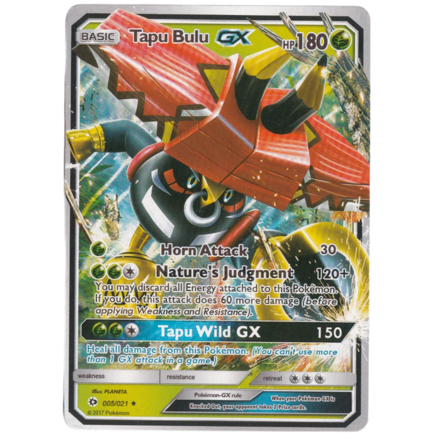 Pokemon Basic Tapu Bulu GX hp 180 card