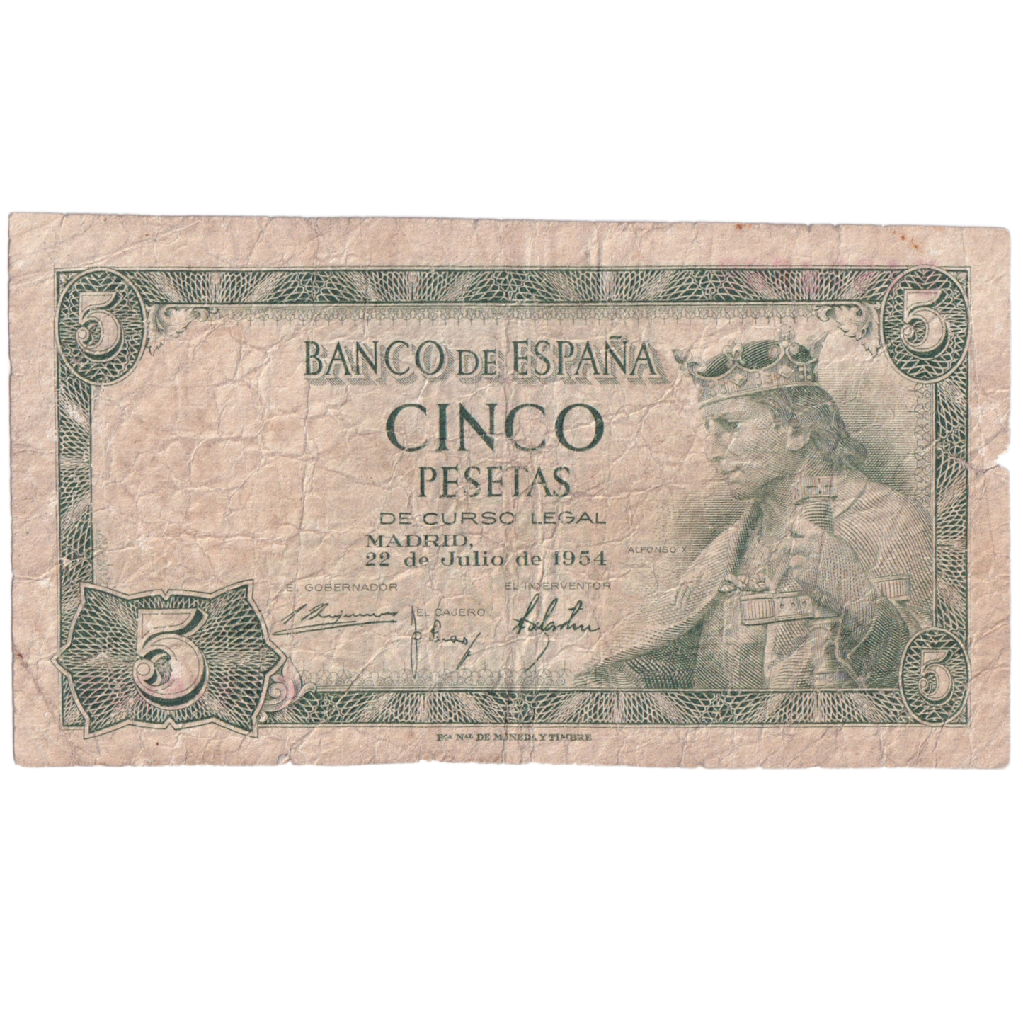 Spain 1954 5 Pesetas K 4876669