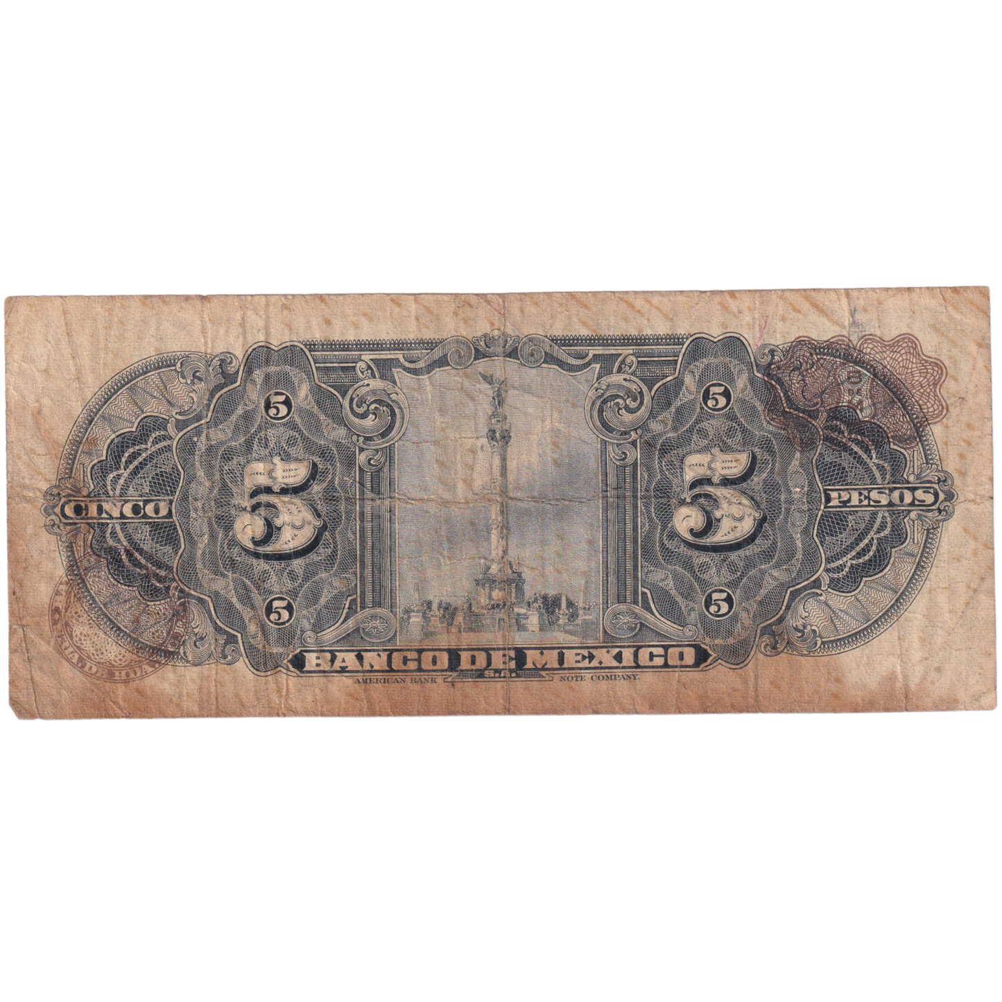 Mexico 1963 5 Pesos F C748037 Banknote